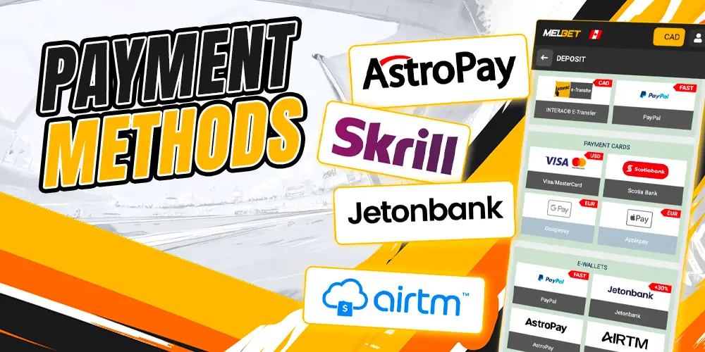 Melbet Canada payment methods