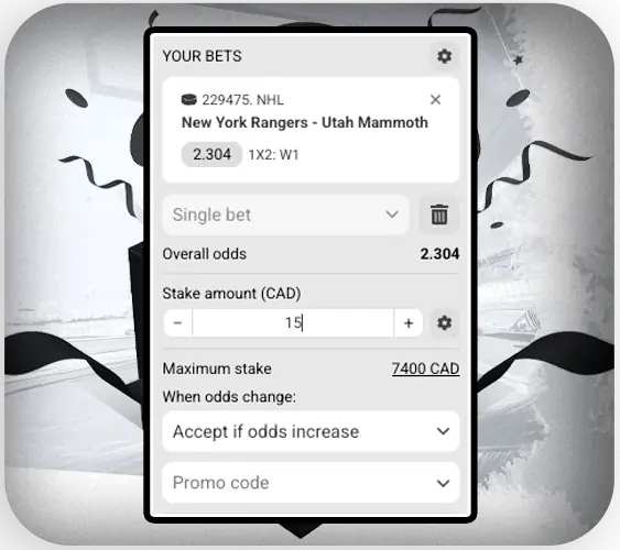 Filling out the betting slip